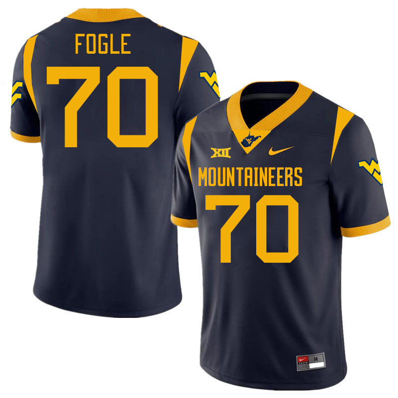 Men #70 Griffin Fogle West Virginia Mountaineers College 2024 New Uniforms Football Jerseys Stitched